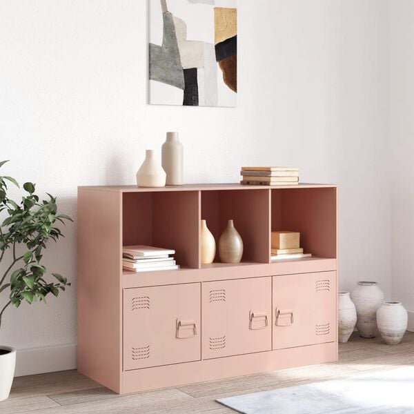 vidaXL Sideboard Pink 99x39x73 cm Steel