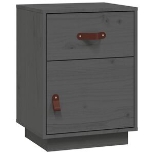 vidaXL Bedside Cabinets 2 pcs Grey 40x34x55 cm Solid Wood Pine