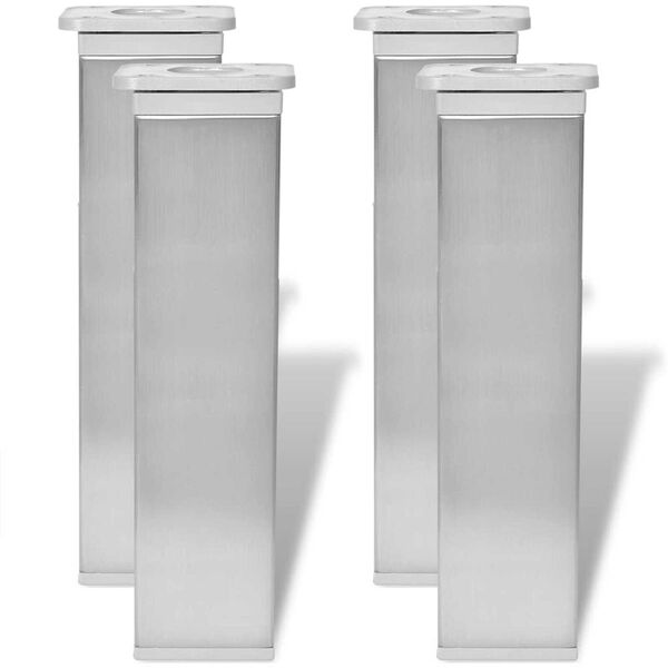 vidaXL Sofa Legs Height Adjustable 4 pcs Silver 38 x 38 x 180 mm Iron
