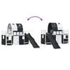 vidaXL Kids'Loft Bed Frame with Curtains, Arch, Slide White and Black