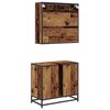 vidaXL Bathroom Furniture Set with Door 2 pcs Old Wood Engineered Wood