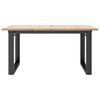 vidaXL Coffee Table O-Frame 80x80x45 cm Solid Wood Pine and Steel