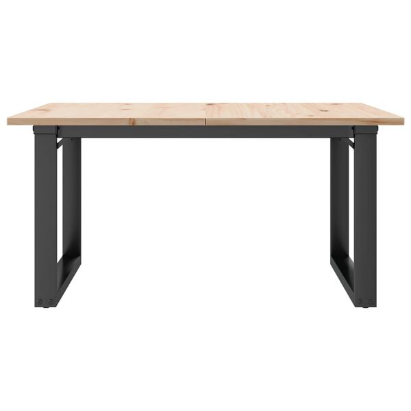 vidaXL Coffee Table O-Frame 80x80x45 cm Solid Wood Pine and Steel
