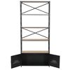 vidaXL Bookcase Solid Firwood and Steel 80x32.5x180 cm