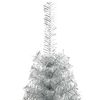 vidaXL Artificial Pre-lit Christmas Tree Silver 210 cm PET