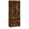 vidaXL Highboard Smoked Oak 69,5x34x180 cm Engineered Wood