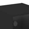 vidaXL Bedside Cabinet with Glass Door Black 35x37x35 cm