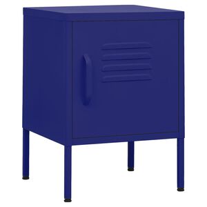 vidaXL Nightstand | Navy Blue | Steel | 35x35x51 cm | Height-Adjustable