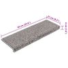 vidaXL Stair Mats 15 pcs 65x21x4 cm Grey Rectangular Edge