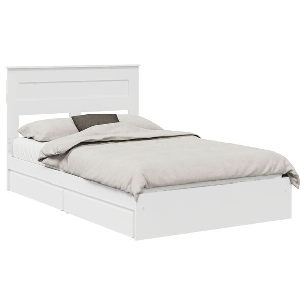 vidaXL Storage Bed with Headboard White 120 x 190 cm Engineered Wood