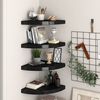 vidaXL Floating Corner Shelves 4 pcs Black 35x35x3.8 cm MDF