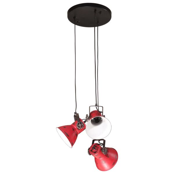 vidaXL Hanging Lamp 25 W Distressed Red 30x30x100 cm E27