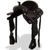 vidaXL Western Horse Saddle | Black | Real Leather | 16" | Sturdy