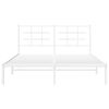 vidaXL Metal Bed Frame without Mattress with Headboard White 150x200cm