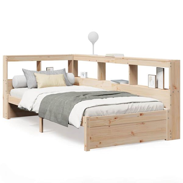 vidaXL Bookcase Bed without Mattress 90x190 cm Solid Wood Pine