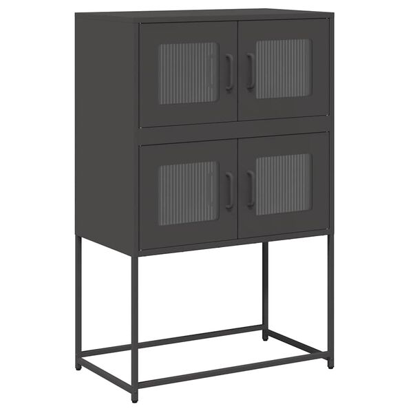 vidaXL Highboard Black 68x39x107 cm Steel
