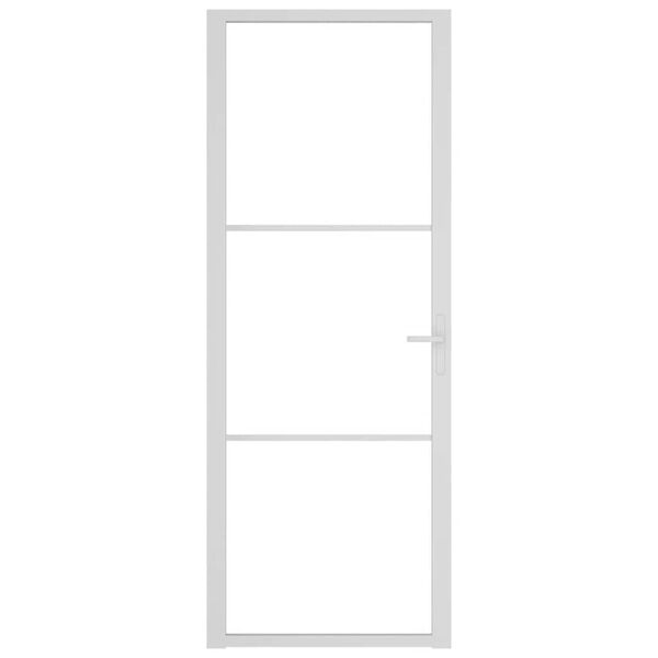 vidaXL Interior Door 76x201.5 cm White ESG Glass and Aluminium