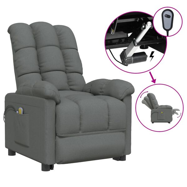 vidaXL Electric Massage Chair Dark Grey Fabric