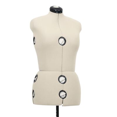 vidaXL Adjustable Dress Form Female Cream M Size 40-46