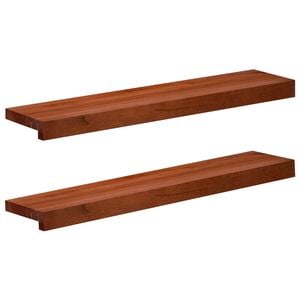vidaXL Window Sills 2 pcs Brown 70 x 15 x 2 cm Solid Beech Wood