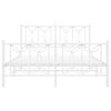 vidaXL Metal Bed Frame without Mattress with Footboard White 135x190cm