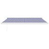 vidaXL Retractable Awning Blue and White 4.5x3 m Fabric and Aluminium
