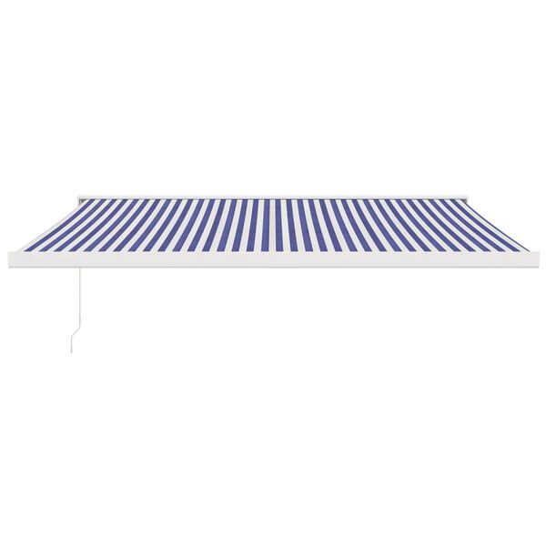 vidaXL Retractable Awning Blue and White 4.5x3 m Fabric and Aluminium