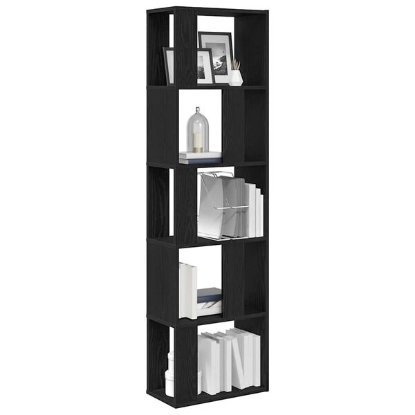 vidaXL Book Cabinet/Room Divider Black Oak 45x24x159 cm Engineered Wood