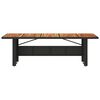 vidaXL Garden Table with Acacia Wood Top Black 240x90x75 cm Poly Rattan