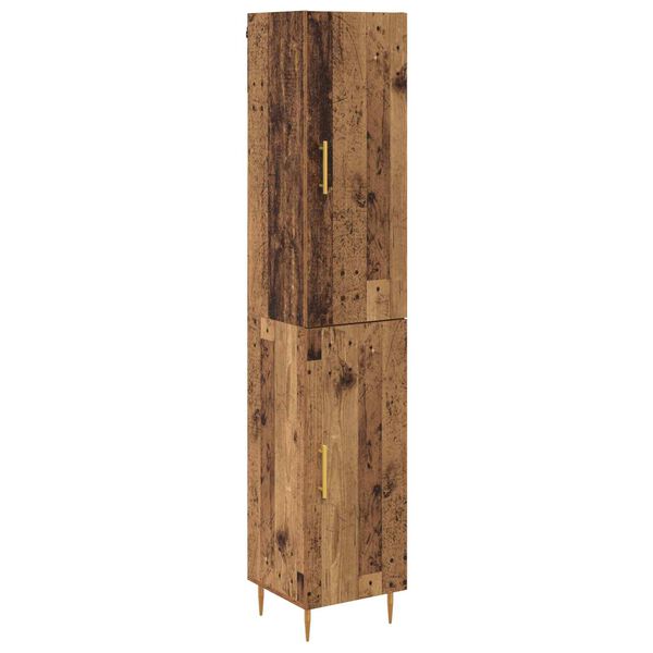 vidaXL Highboard 2 pcs Old Wood Engineered Wood