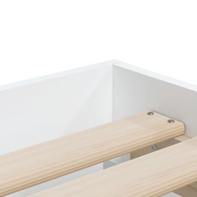 vidaXL Bed Frame with Drawers White 75x190 cm Small Single Engineered Wood