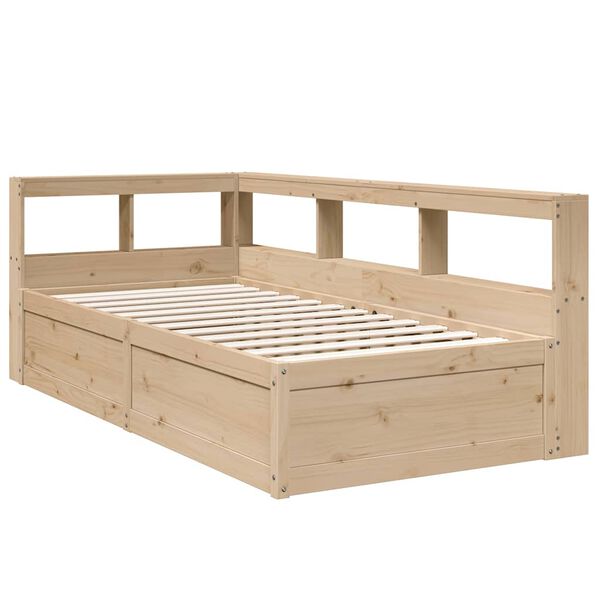 vidaXL Bookcase Bed without Mattress 90x200cm Solid Wood Pine