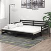 vidaXL Pull-out Day Bed without Mattress Black 2x(90x200)cm