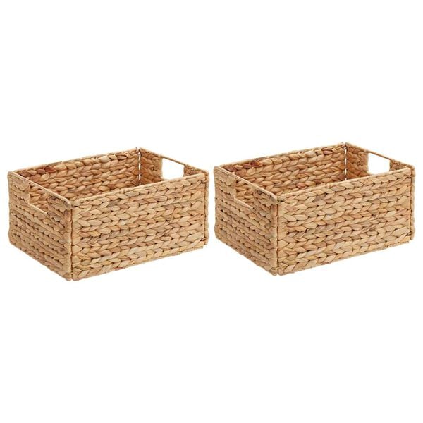 vidaXL Storage Baskets 2 pcs Natural 35 x 25 x 17 cm Water hyacinth