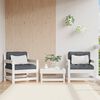 vidaXL Garden Chairs 2 pcs White Solid Wood Pine