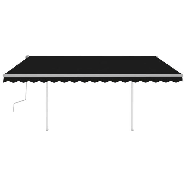 vidaXL Manual Retractable Awning with Posts 4x3 m Anthracite