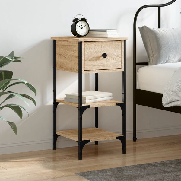 vidaXL Bedside Cabinet Sonoma Oak 34x36x70 cm Engineered Wood