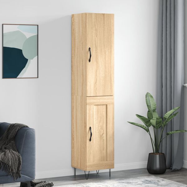vidaXL Highboard Sonoma Oak 34.5x34x180 cm Engineered Wood
