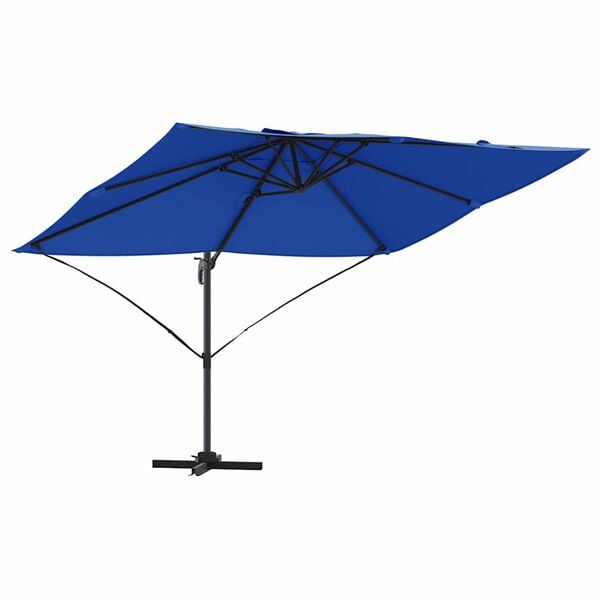 vidaXL Cantilever Roma Parasol Blue and Black 352 x 251 x 260 cm