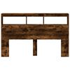 vidaXL Headboard Cabinet with LED Smoked Oak 160x17x102 cm