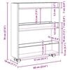 vidaXL Narrow Storage Trolley 3 Tier White Engineered Wood