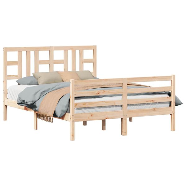vidaXL Bed Frame without Mattress 140x190 cm Solid Wood Pine