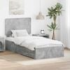 vidaXL Bed Frame with Drawer Concrete Grey 90 x 190 cm Engineered Wood