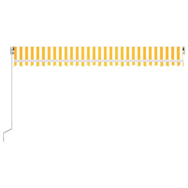 vidaXL Manual Retractable Awning with LED 500x350 cm Yellow and White