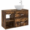 vidaXL Bathroom Furniture Set 2 pcs Smoked Oak Engineered Wood
