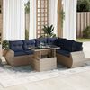 vidaXL 7 Piece Garden Sofa Set with Cushions Grey Poly Rattan Acacia