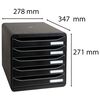 Exacompta Big-Box Plus Desktop Drawer Set Ecoblack with 5 Drawers