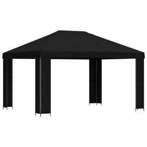 vidaXL Gazebo 4 x 3 m Black Polyester and Steel 190