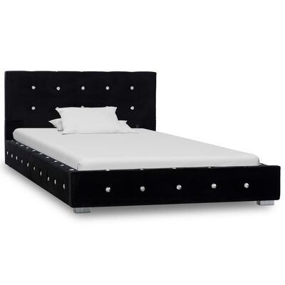 vidaXL Bed with Mattress Black Velvet 90x200 cm