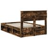 vidaXL Bed Frame Smoked Oak 120 x 200 cm Solid Pine Wood